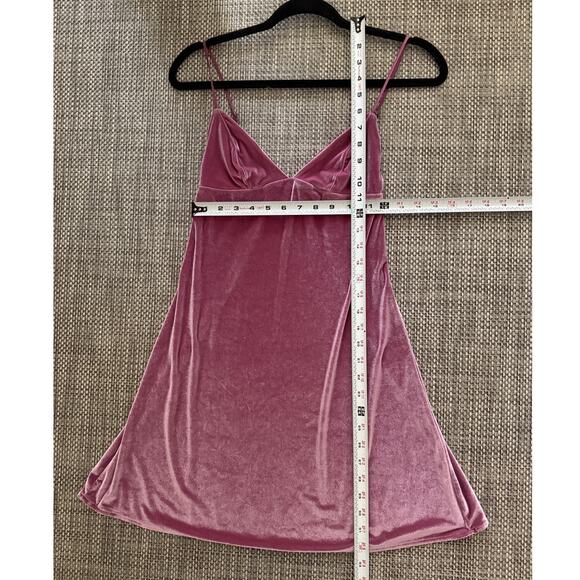 VICTORIA'S SECRET Petal Pink Slip Babydoll Velvet Velour Dress Coquette XS Y2K - Picture 7 of 7